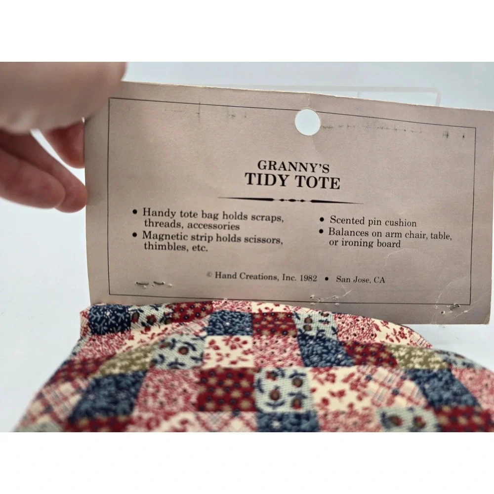 VTG New Granny's Tidy Tote Sewing Caddy‎ Craft Kit 1982 Patch quilt Pattern